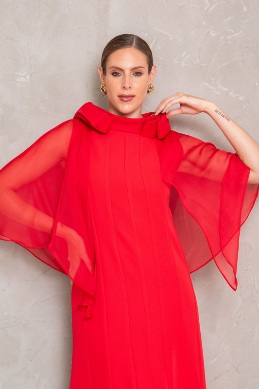 Long Dress Rojo con capa