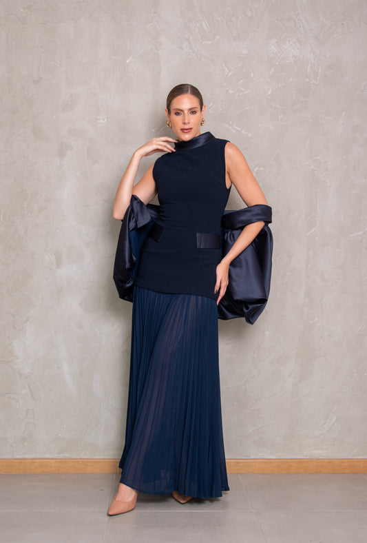 Long Navy Blue Dress