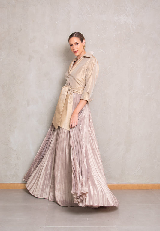 Camisero Pleated Beige