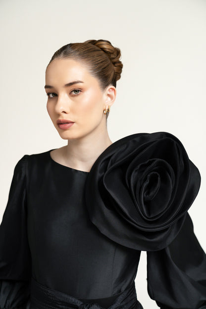 SET FLORAL - BLACK