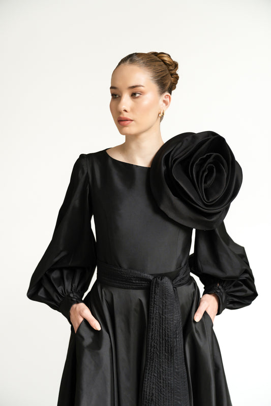SET FLORAL - BLACK