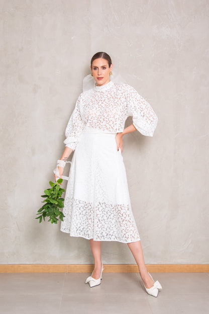White Guipure Set