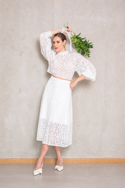 White Guipure Set