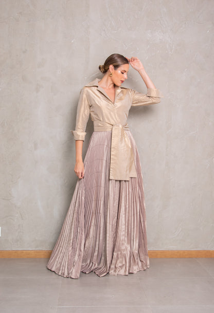 Camisero Pleated Beige