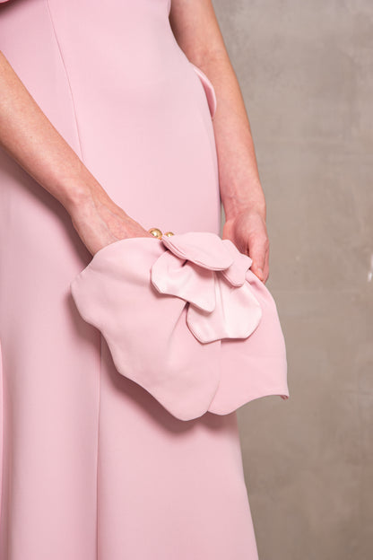 Blush Pink Sculptural Flower Gown