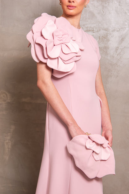 Blush Pink Sculptural Flower Gown