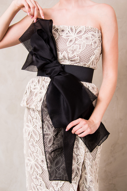 Guipure Set Black and Beige