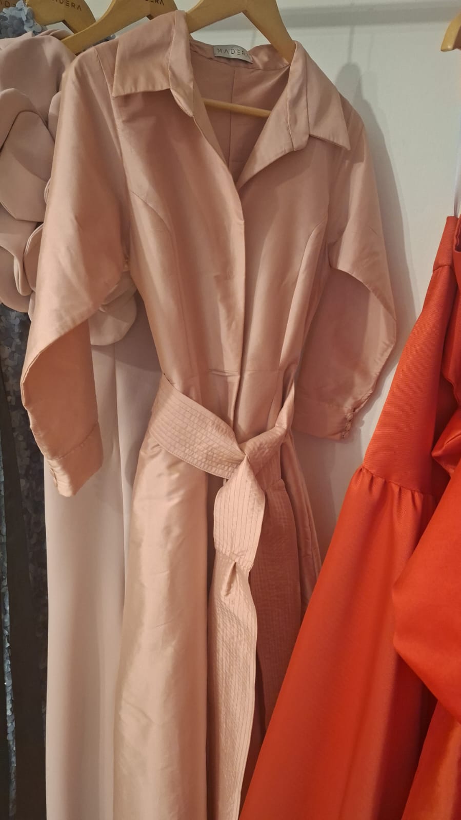 Blush Silk-Blend Satin Shirt Dress