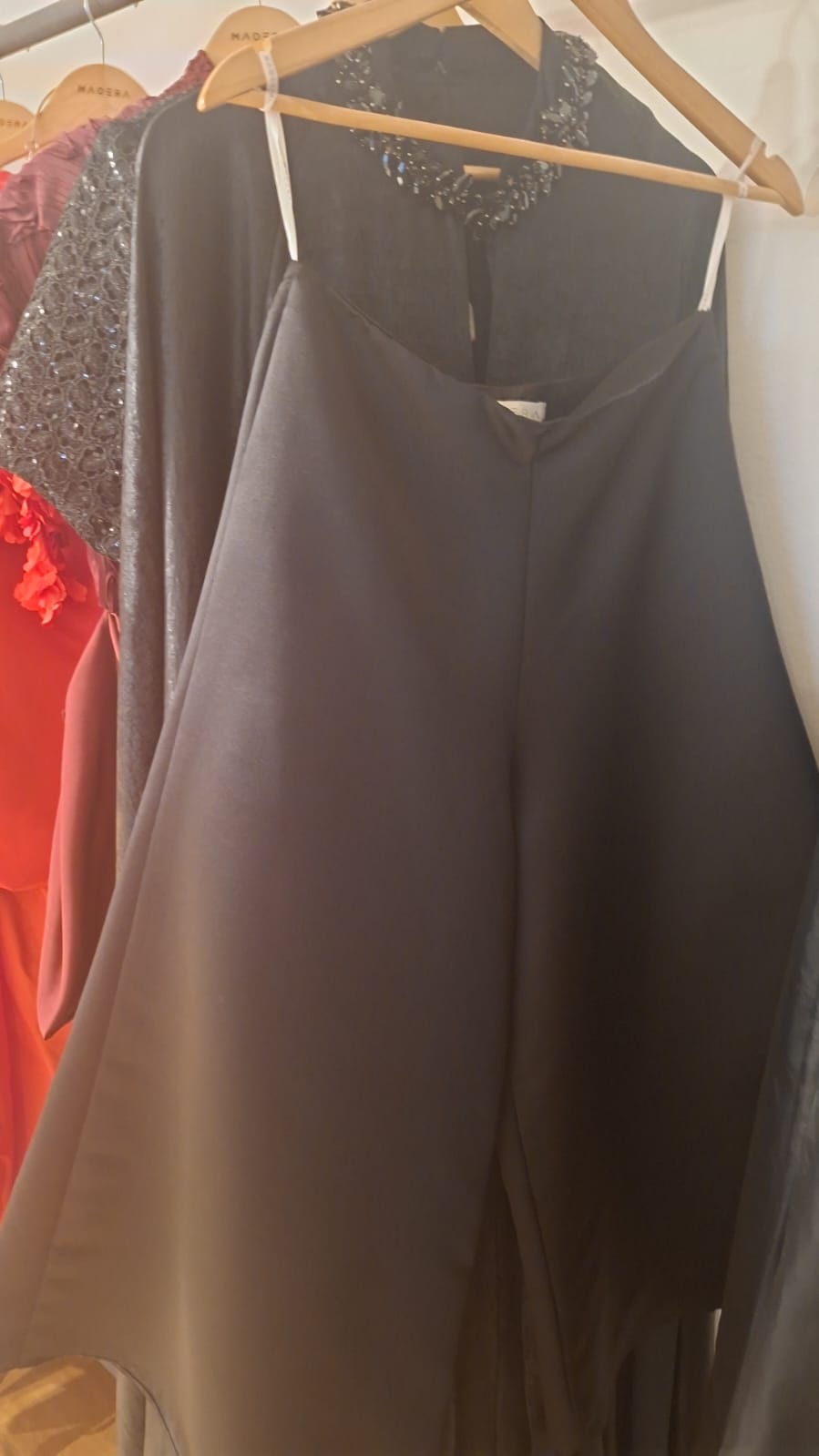 Black Wide-Leg Cropped Trousers