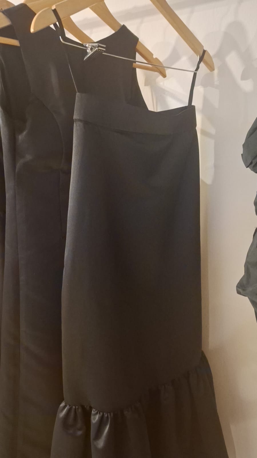 Black Skirt with Ruffle Hem